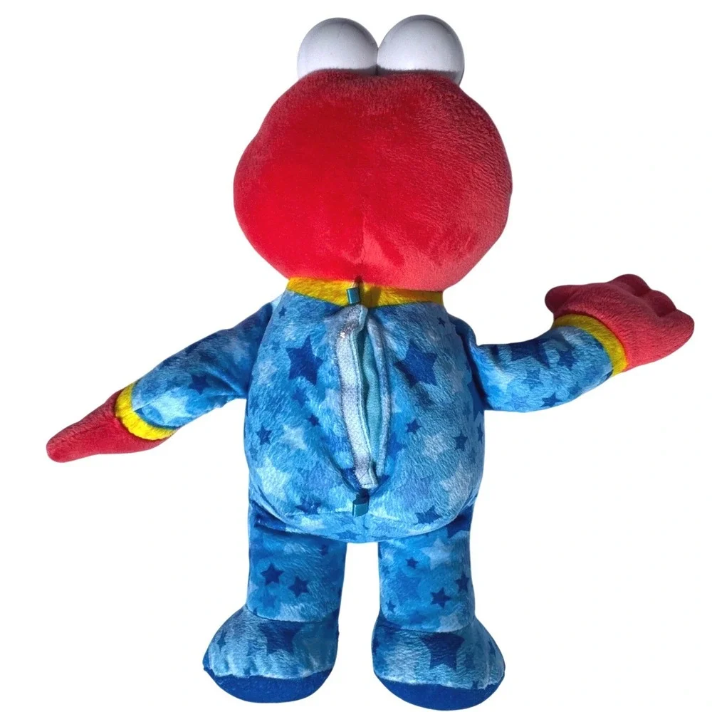 Fisher Price Sesame Street Bedtime Elmo Blue Stars Pajamas 12in Plush TESTED
